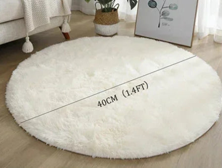 Kiddle Bubble Kiss Round Plush Rug 40cm - Soft Thick Pile Carpet