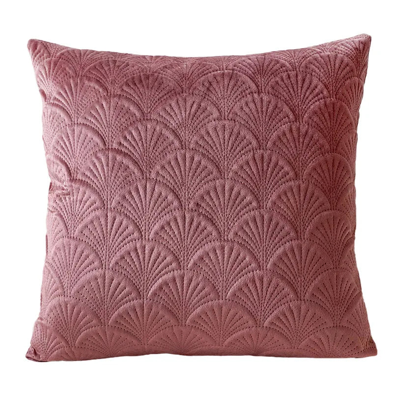 Fann Velvet Cushion Cover - Shell Pattern Double Sided Pillowcase