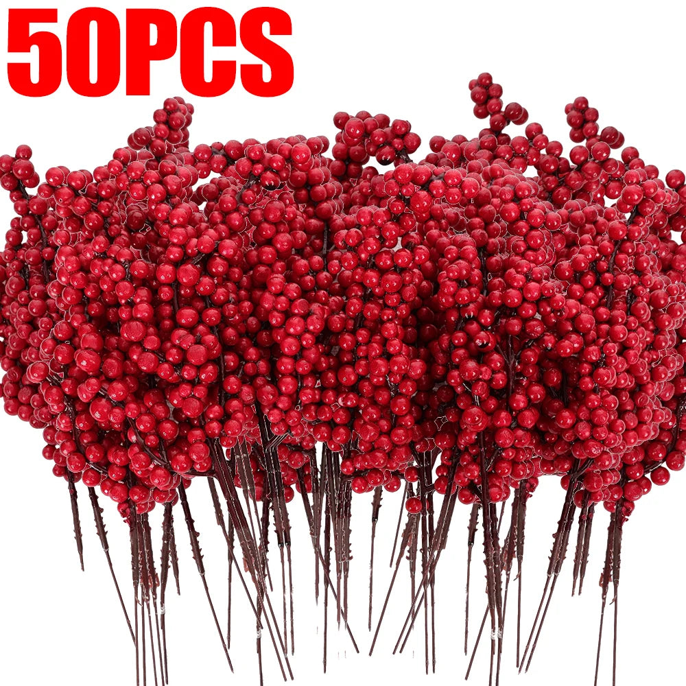Bloomie Artificial Red Berry Stems - Christmas DIY Holiday Decor