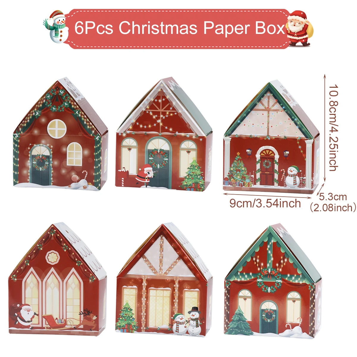 Tess Christmas Gingerbread House Candy Box - Holiday Cookie Packaging Gift