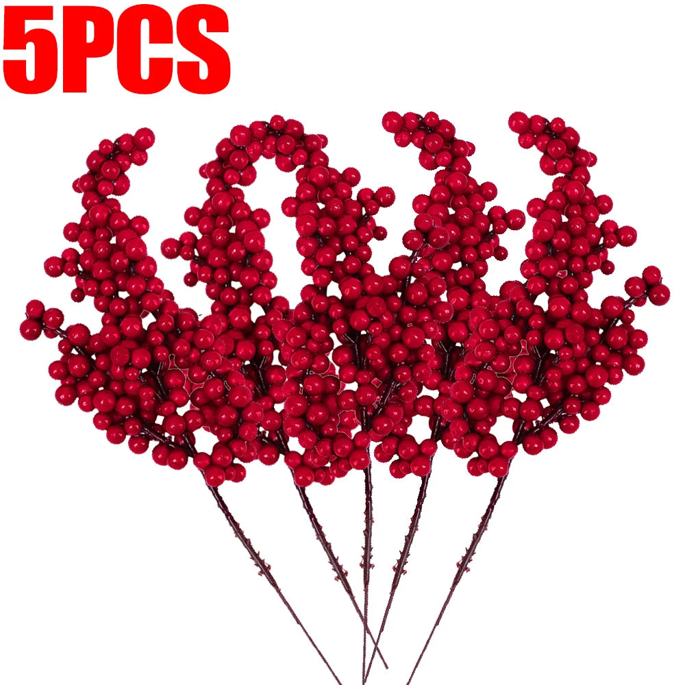 Bloomie Artificial Red Berry Stems - Christmas DIY Holiday Decor