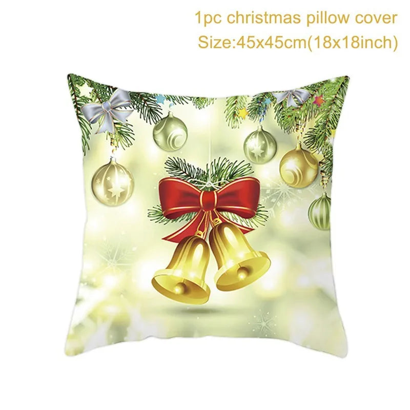 Yuko Christmas Cushion Cover 45cm - Santa Claus & Snowman Design