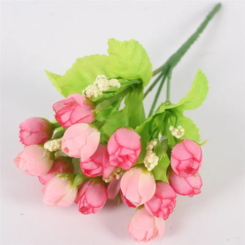 Peach orange small bud rose bouquet - 15 heads for warm color schemes