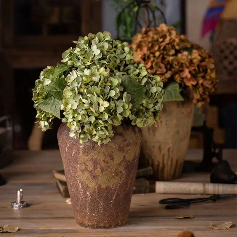 Lipsy artificial hydrangea green flower in rustic pot home styling