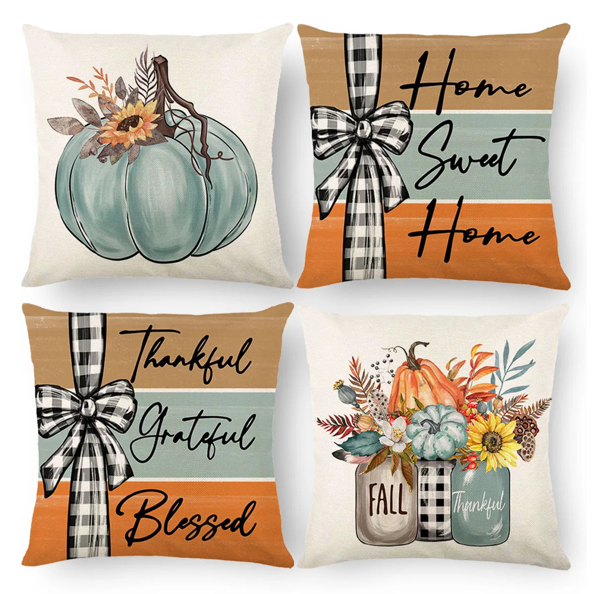Venita 4PCS Christmas Cushion Covers - Merry Christmas Pillow Cases for Holiday Decor