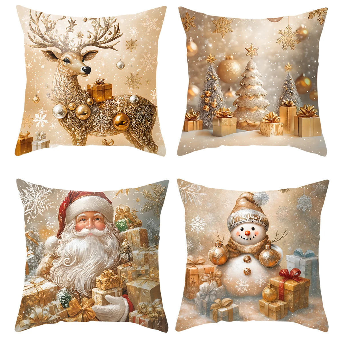 Micasa Christmas Cushion Covers 4-Pack - Holiday Pillow Cases