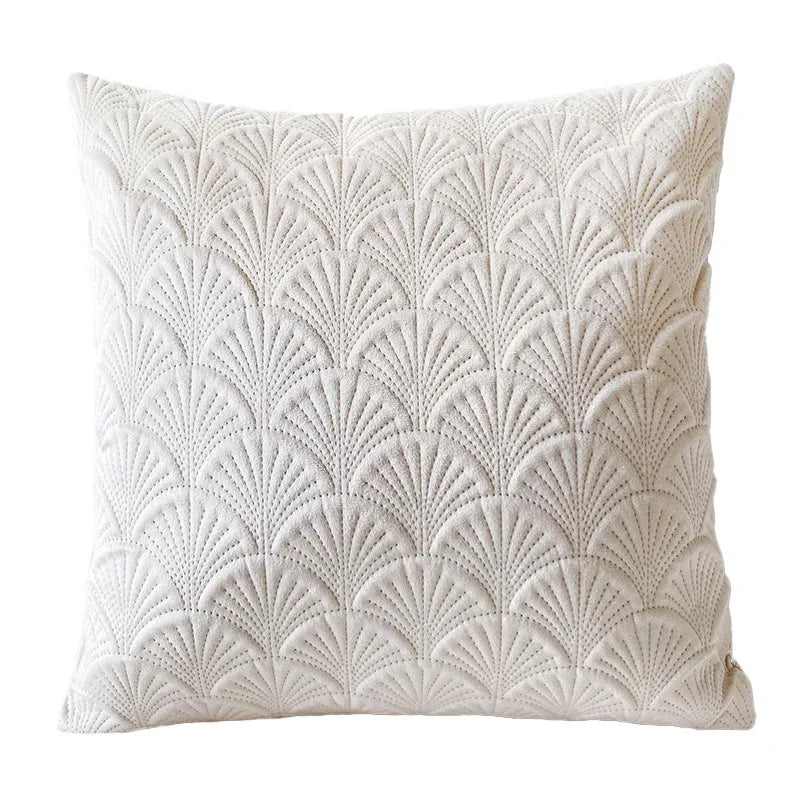 Fann Velvet Cushion Cover - Shell Pattern Double Sided Pillowcase