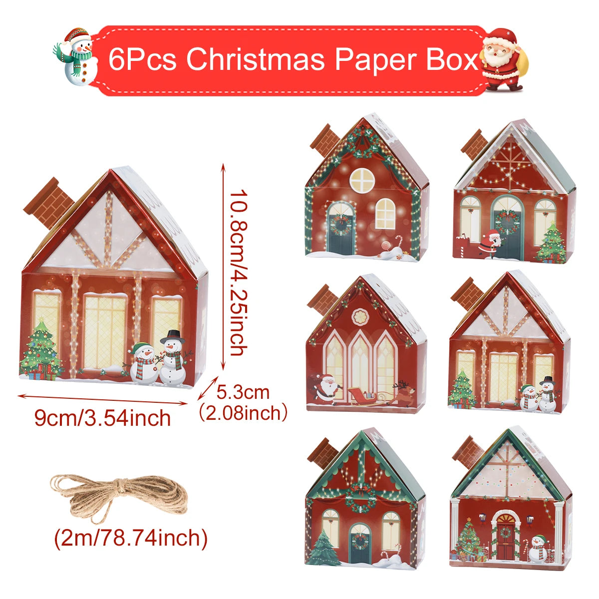 Tess Christmas Gingerbread House Candy Box - Holiday Cookie Packaging Gift