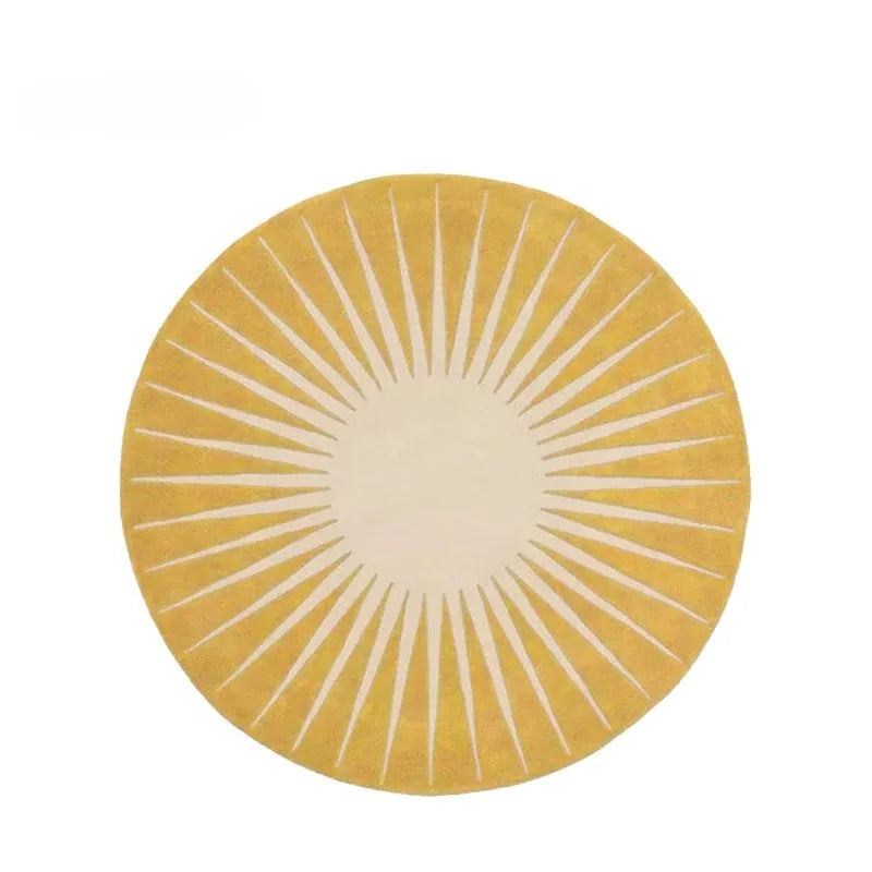 Sunflower Round Rug - Anti-Slip Short Pile Carpet