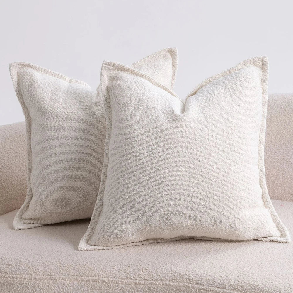 Axis Boucle Cushion Cover - Textured Throw Pillow Case with Edge Detail