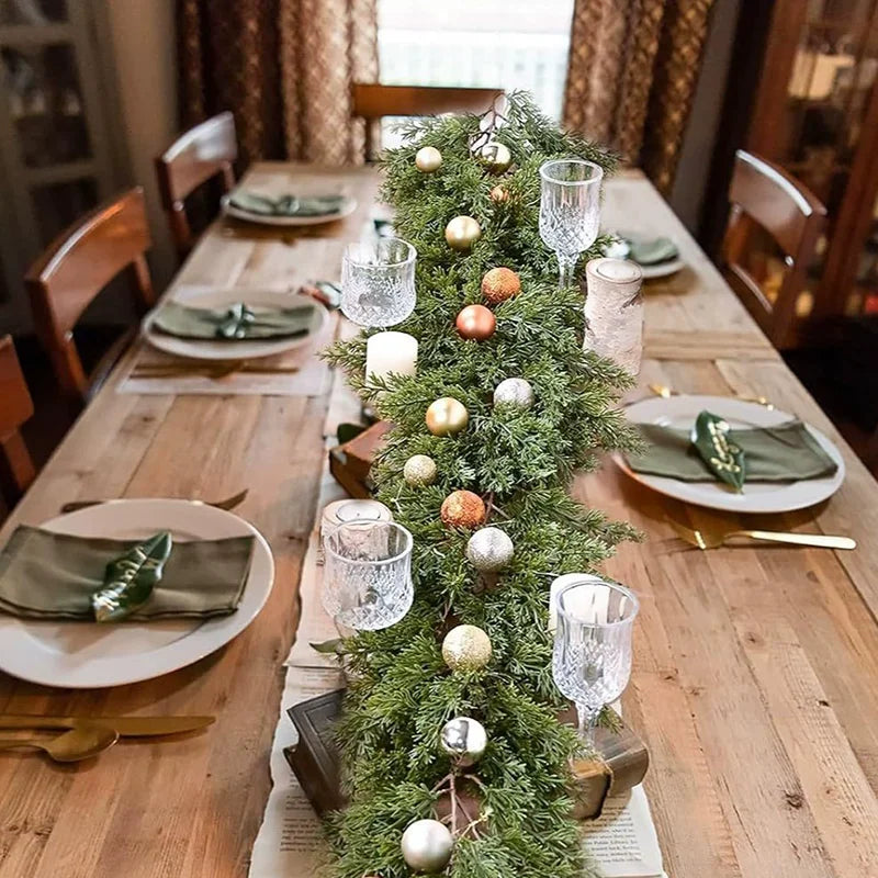 Maxira Premium Norfolk Pine Garland - 6.2ft Christmas Greenery Decor