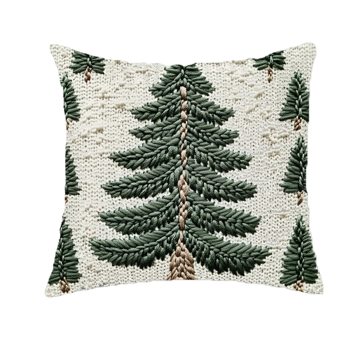 Capri Christmas Pillow Cover - Linen Merry Christmas Tree Snowman