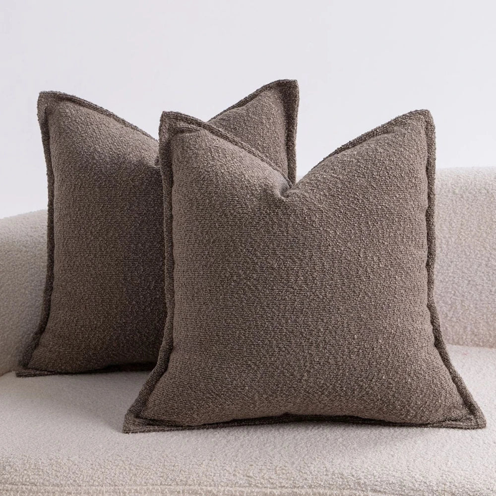 Axis Boucle Cushion Cover - Textured Throw Pillow Case with Edge Detail