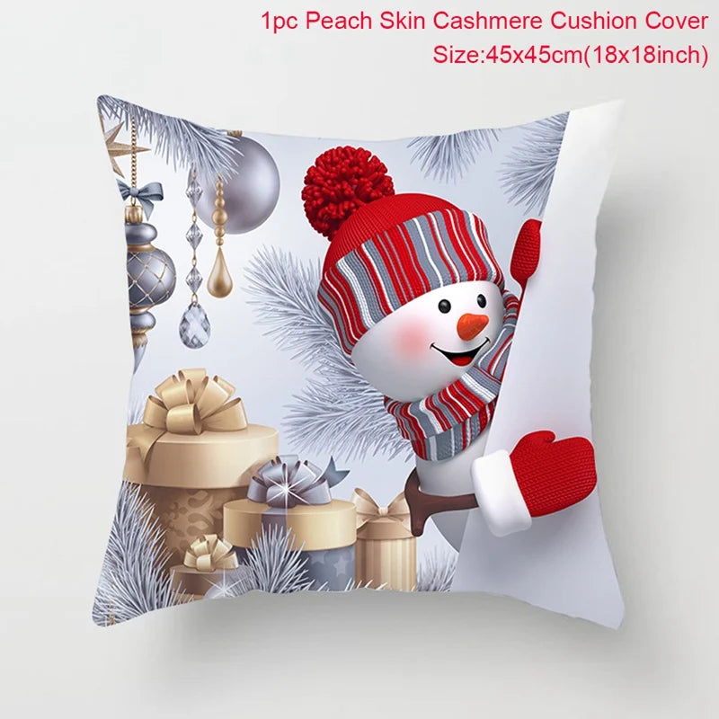 Amore Christmas Snowman Cushion Cover - Holiday Pillowcase