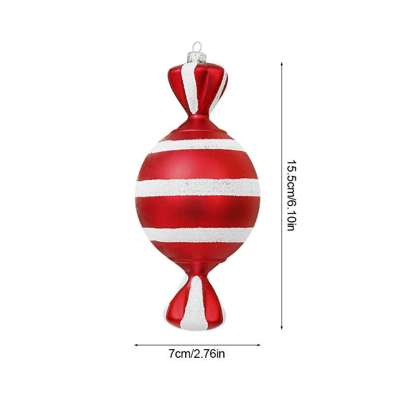 Terra Large Christmas Lollipop & Candy Cane Ornaments - Red Holiday Tree Decorations