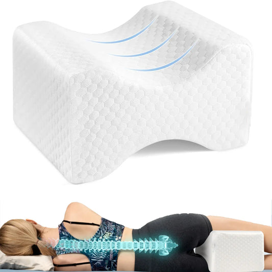Memory Foam Knee Pillow - Orthopedic Side Sleeper Support