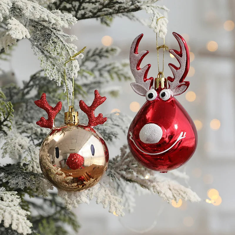Frostie Elk Christmas Ball Ornaments - Premium Holiday Tree Decoration