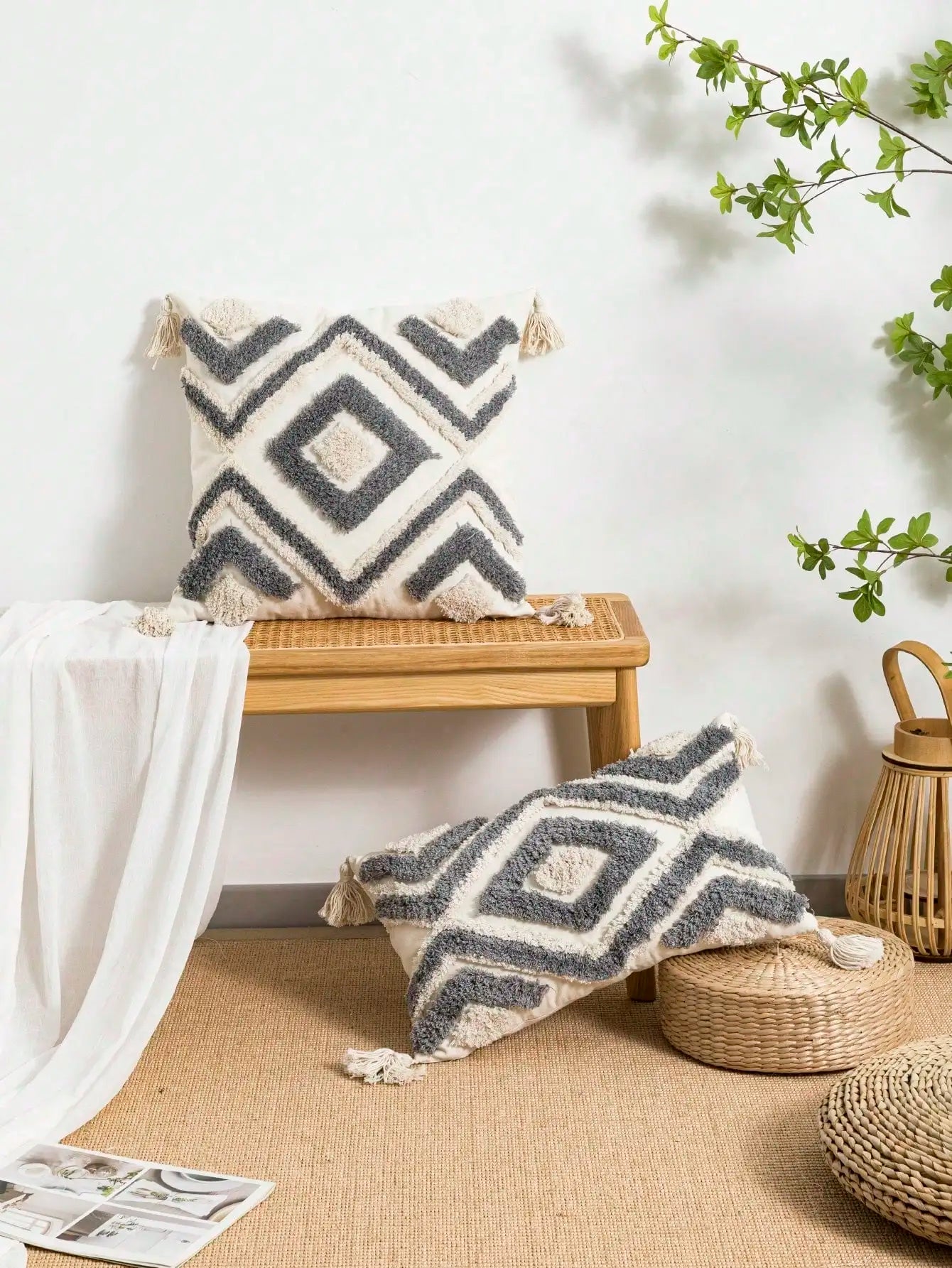 Maya Nordic Moroccan Tufted Pillow Covers