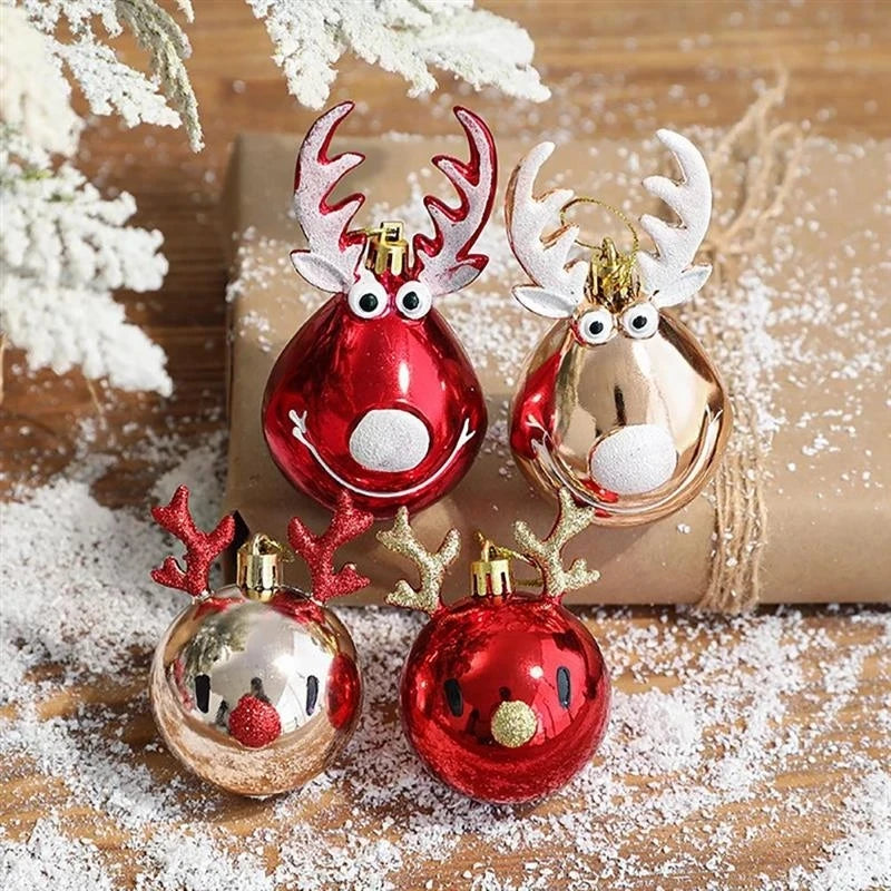 Frostie Elk Christmas Ball Ornaments - Premium Holiday Tree Decoration