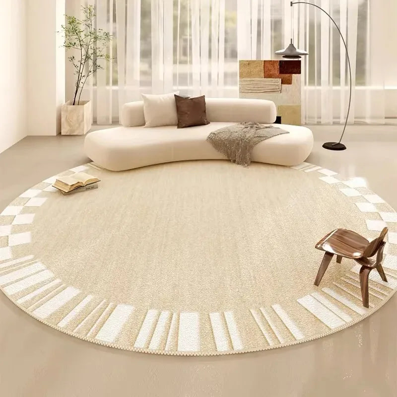 Rowenn Round Washable Carpet - Summer Floor Mat for Living Room & Bedroom