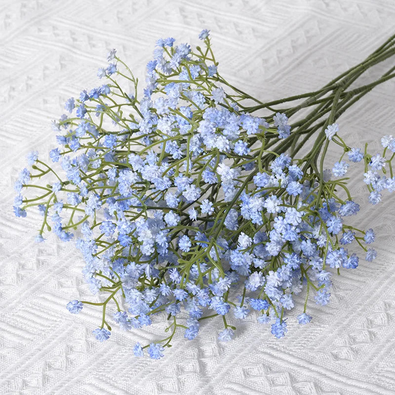 Skies artificial baby's breath 52cm light blue pastel bunch