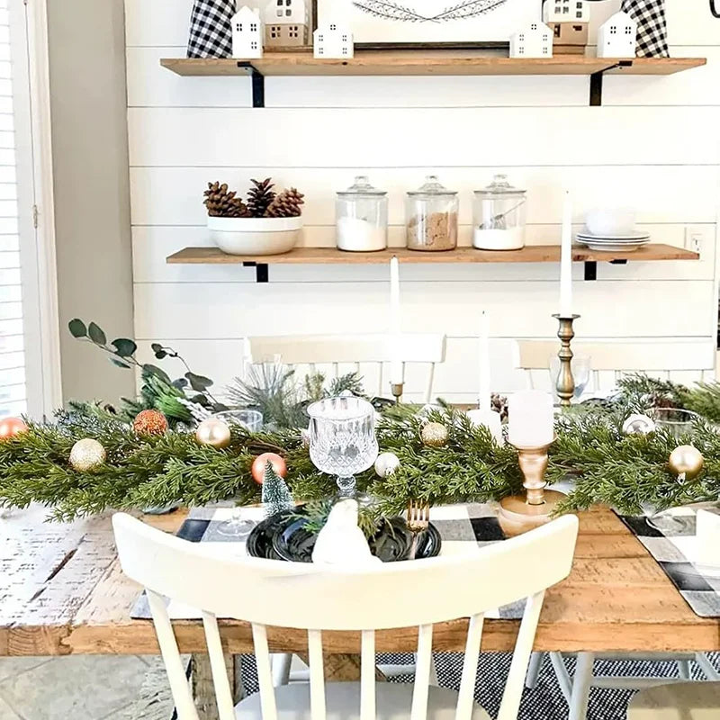 Maxira Premium Norfolk Pine Garland - 6.2ft Christmas Greenery Decor