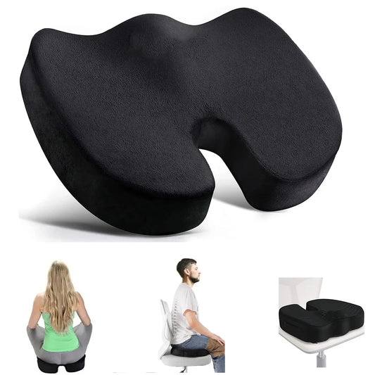 U-Shaped Memory Foam Seat Cushion - Orthopedic Chair Pad for Hip Support