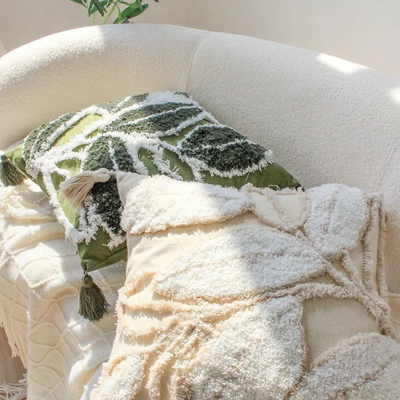 Masimo Tufted Cushion Cover with Tassel - Decorative Pillow Case