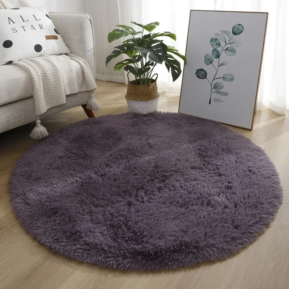 Kiddle Bubble Kiss Round Plush Rug 40cm - Soft Thick Pile Carpet