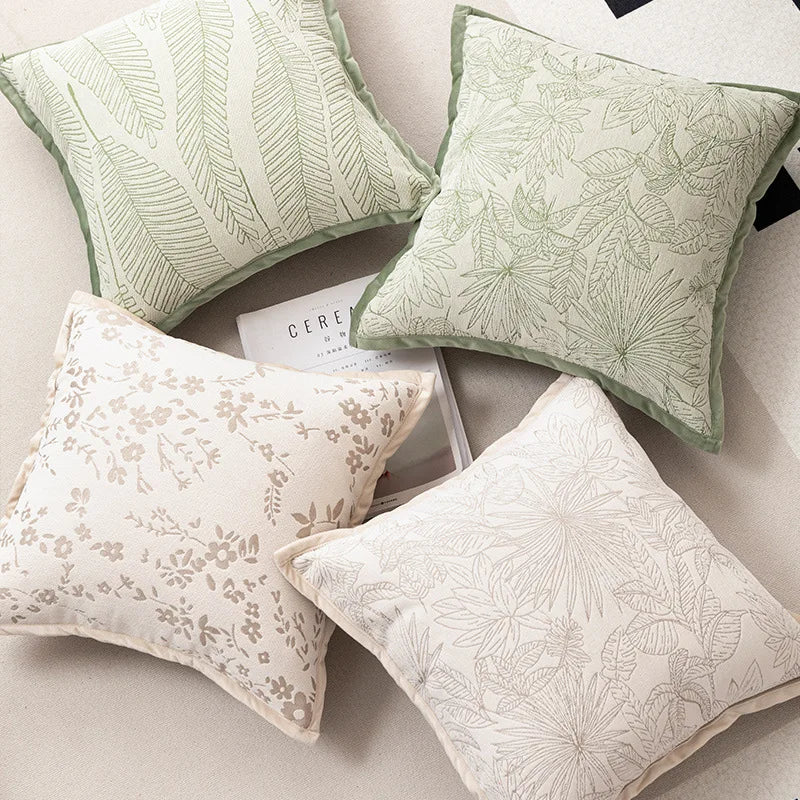 Eleganza Luxury Chenille Throw Pillow Covers - Jacquard Cushion Cases