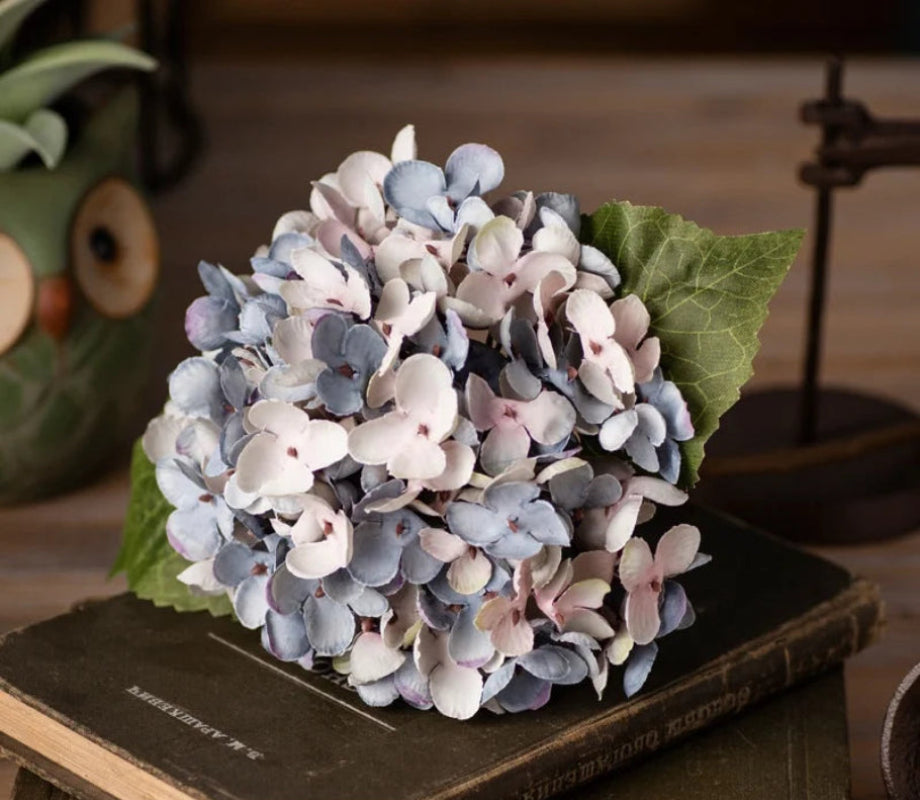 Lipsy artificial hydrangea pastel blue and pink flower classic elegant