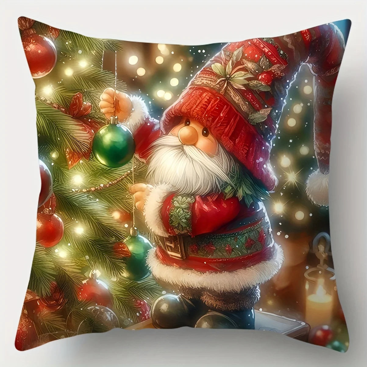 Avarine Christmas Gnome Pillow Covers - Festive Holiday Cushion Cases (Multiple Sizes)