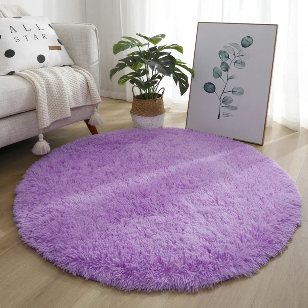 Kiddle Bubble Kiss Round Plush Rug 40cm - Soft Thick Pile Carpet