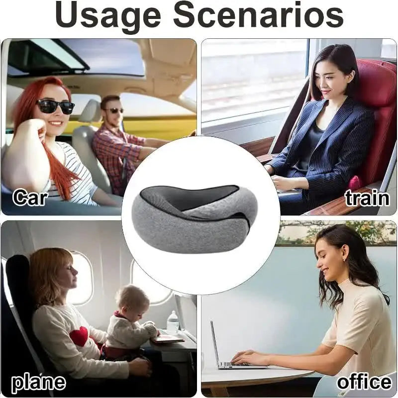 Travel Neck Pillow - U-Shaped Memory Foam for Neck Support & Comfort
