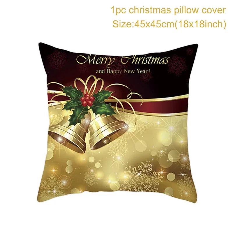 Yuko Christmas Cushion Cover 45cm - Santa Claus & Snowman Design