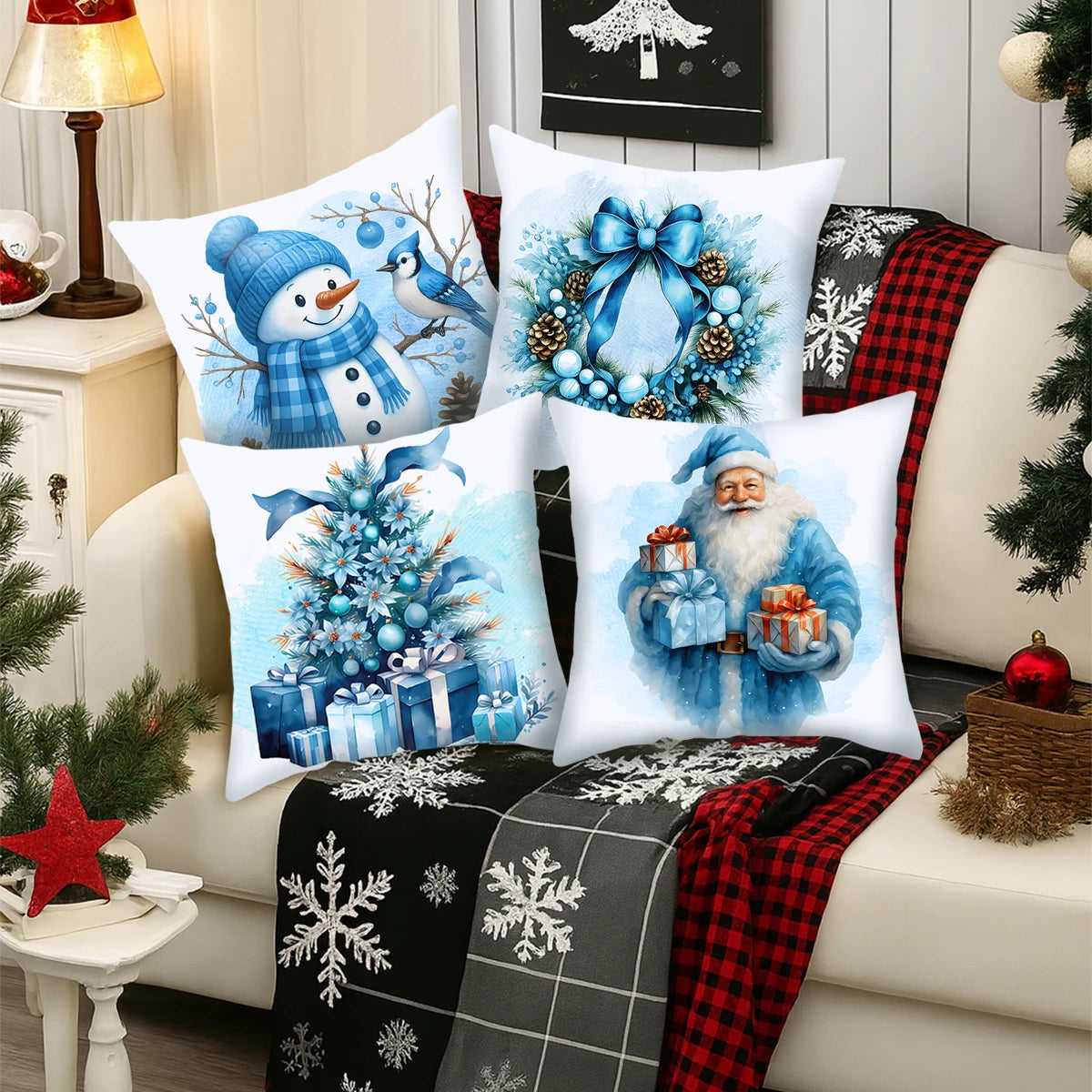 Micasa Christmas Cushion Covers 4-Pack - Holiday Pillow Cases