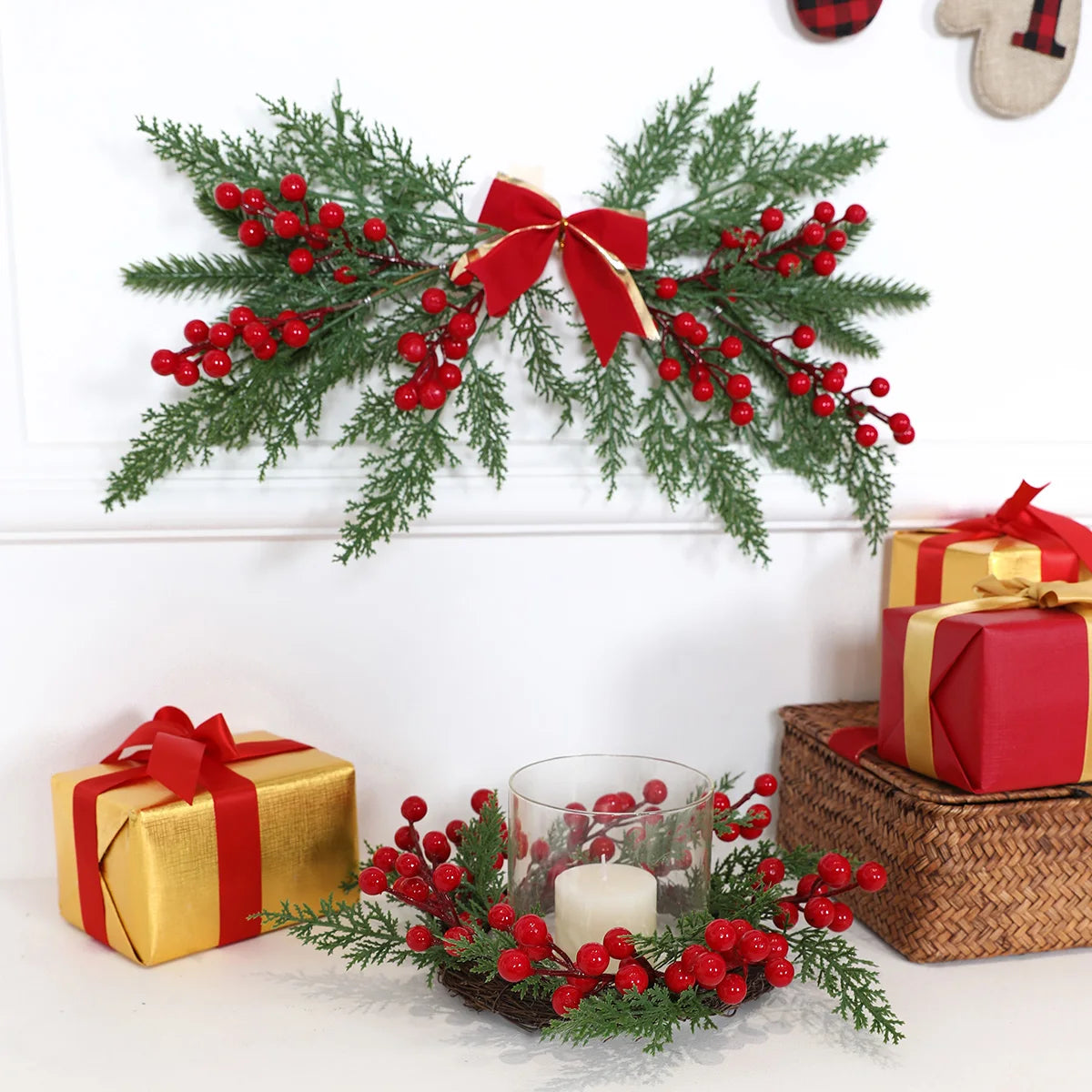 Noelle Artificial Berry Branch - Christmas Wall Decoration