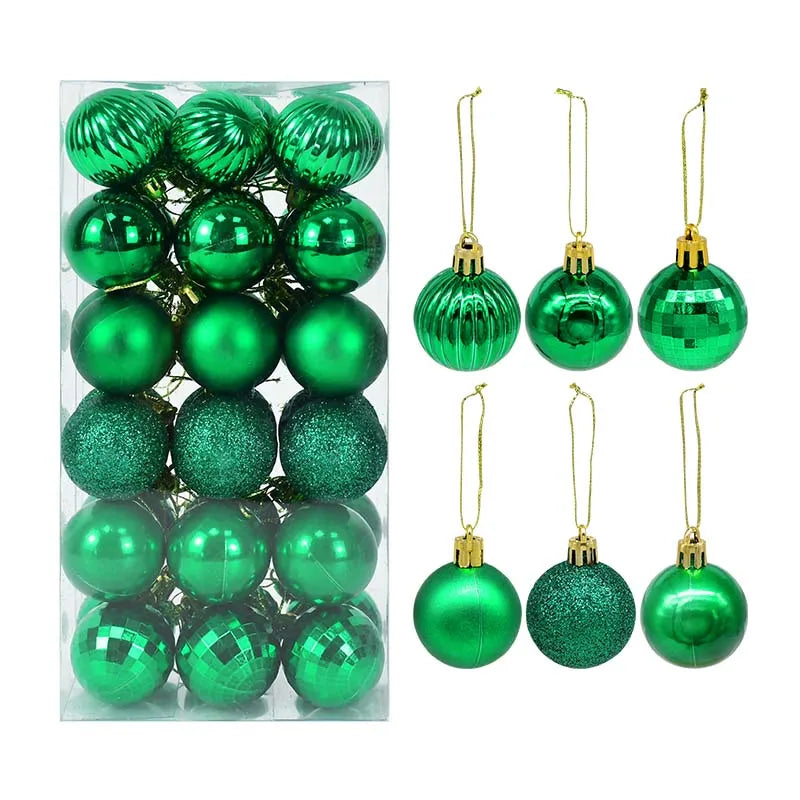 Amara 36Pcs Christmas Ball Ornaments 4cm - Shatterproof Holiday Tree Decoration Set