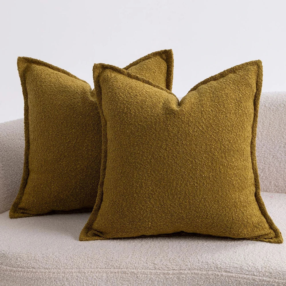 Axis Boucle Cushion Cover - Textured Throw Pillow Case with Edge Detail