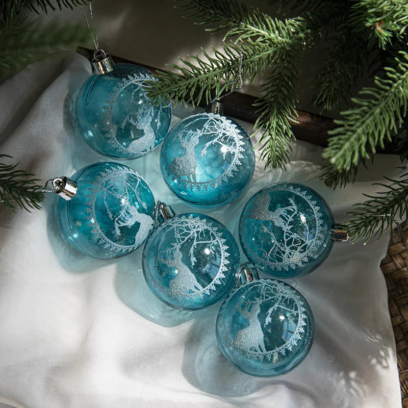 Serena Clear Christmas Ball Ornaments - 6cm Transparent Baubles Set
