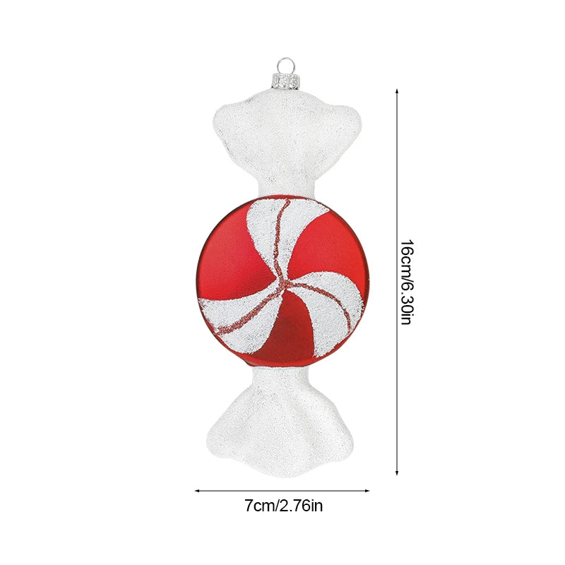 Terra Large Christmas Lollipop & Candy Cane Ornaments - Red Holiday Tree Decorations