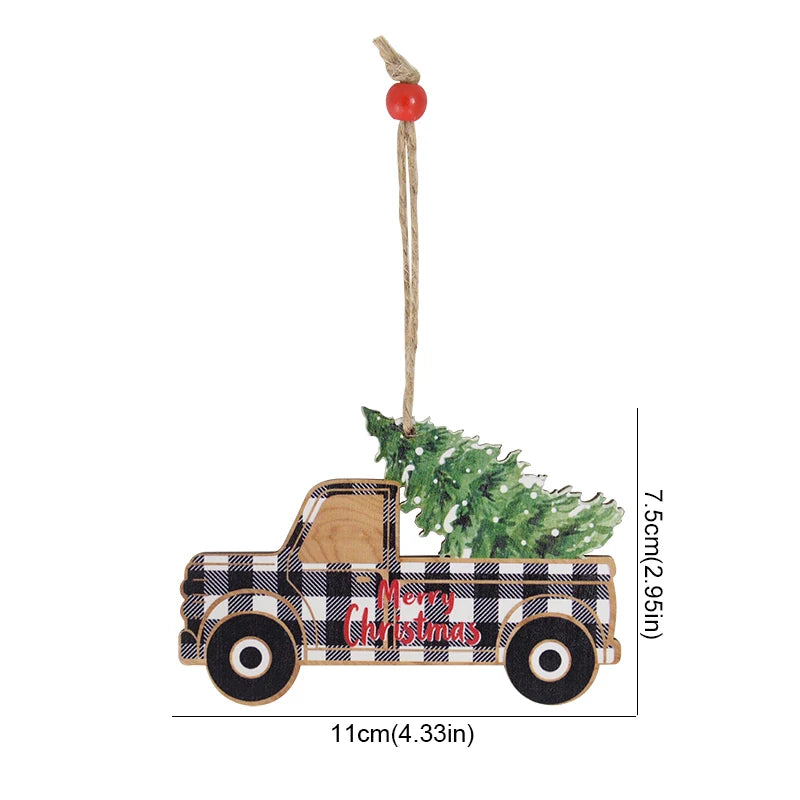 Ratanna Wooden Christmas Tree Desktop Ornament - Santa Claus Holiday Sign