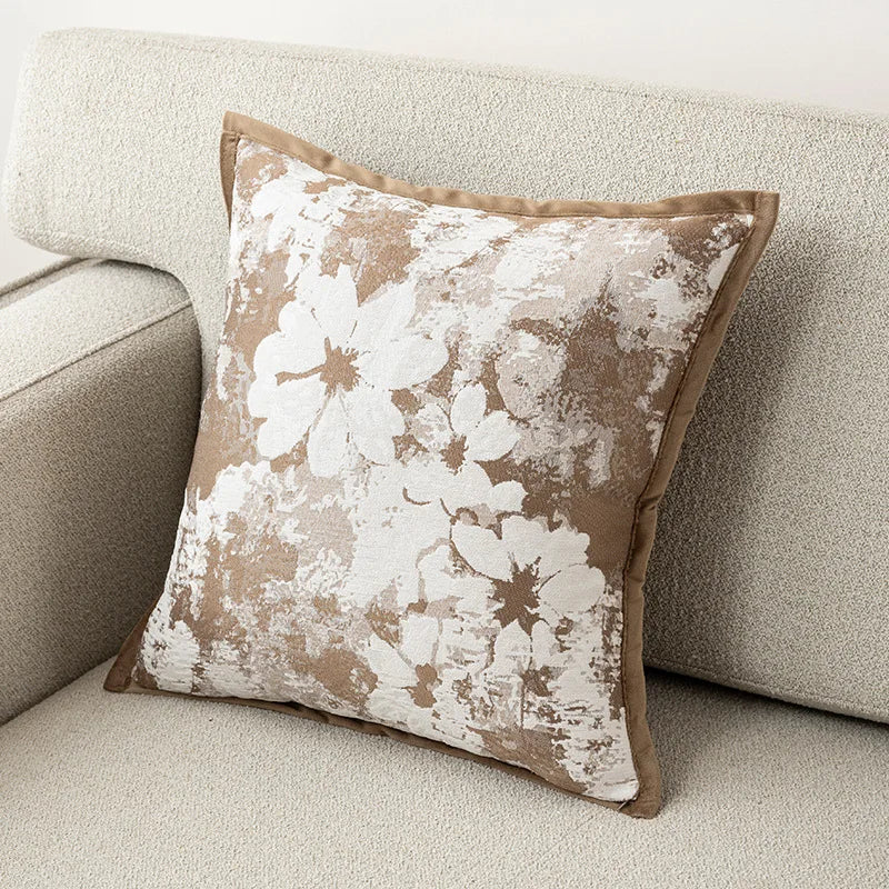 Eleganza Luxury Chenille Throw Pillow Covers - Jacquard Cushion Cases
