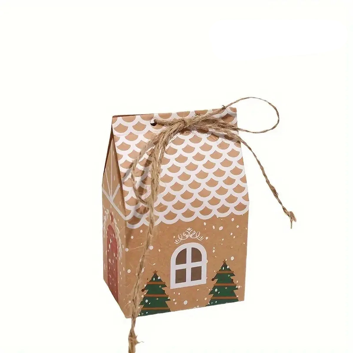 Mason Christmas Gingerbread House Gift Boxes - 12/48pcs Kraft Paper
