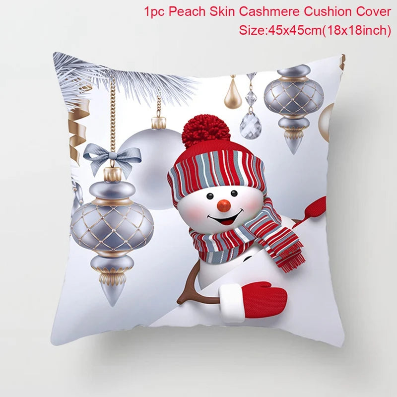 Amore Christmas Snowman Cushion Cover - Holiday Pillowcase