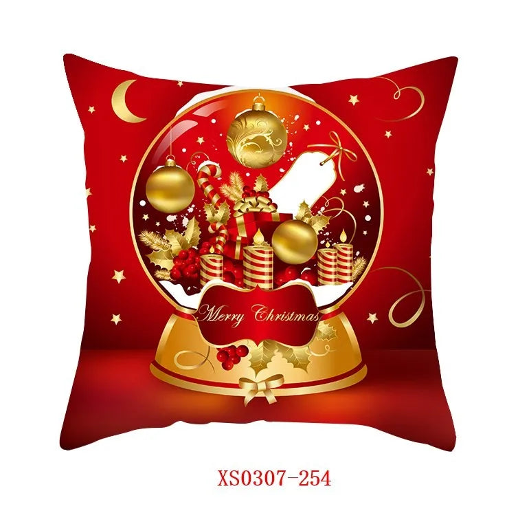 Yuko Christmas Cushion Cover 45cm - Santa Claus & Snowman Design