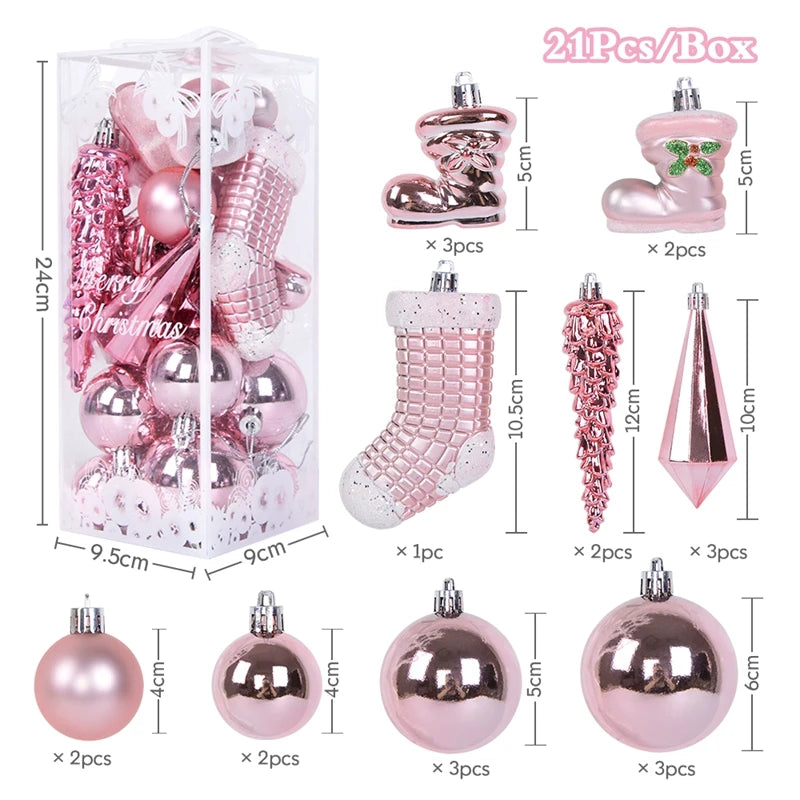 Supernova Large Snowflake Christmas Ball Ornament Set - Shatterproof Holiday Tree Decorations