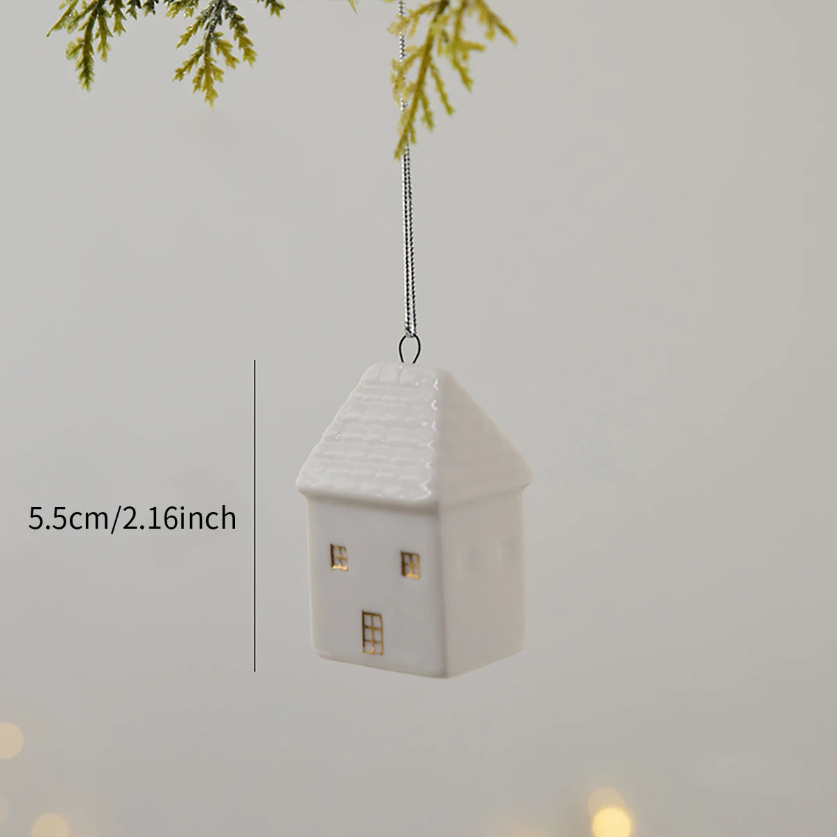 Pearly Christmas Hollow Ceramic Elk Pendant - Premium Holiday Tree Decoration