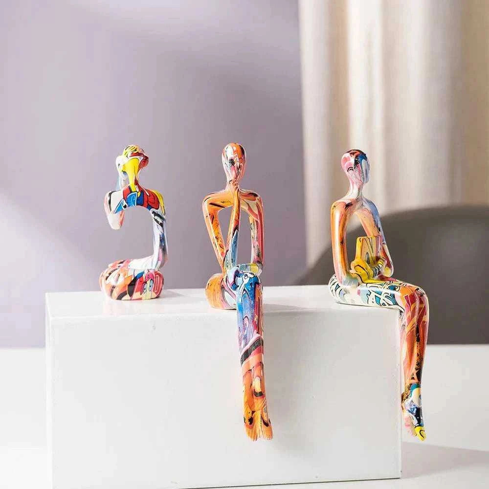 Ricca Abstract Thinker Figurine - Modern Resin Sculpture Decor 14:200006152#A Decorative Sculpture