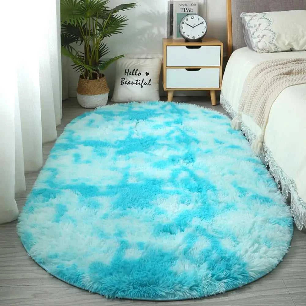 Adire Oval Shag Rug - Tie-Dye Long Pile Carpet for Bedroom & Living Room 14:200002984;5:200007736 BY Rugs